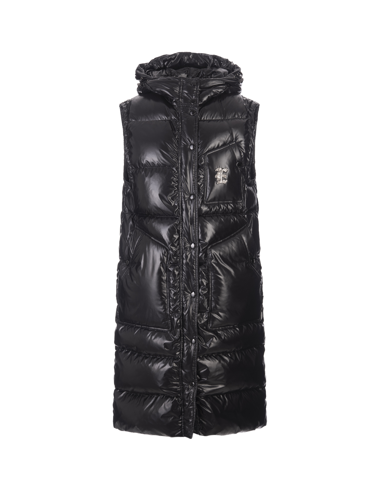 Sleeveless Hooded Monogram Teddy Jacket - Luxury Black