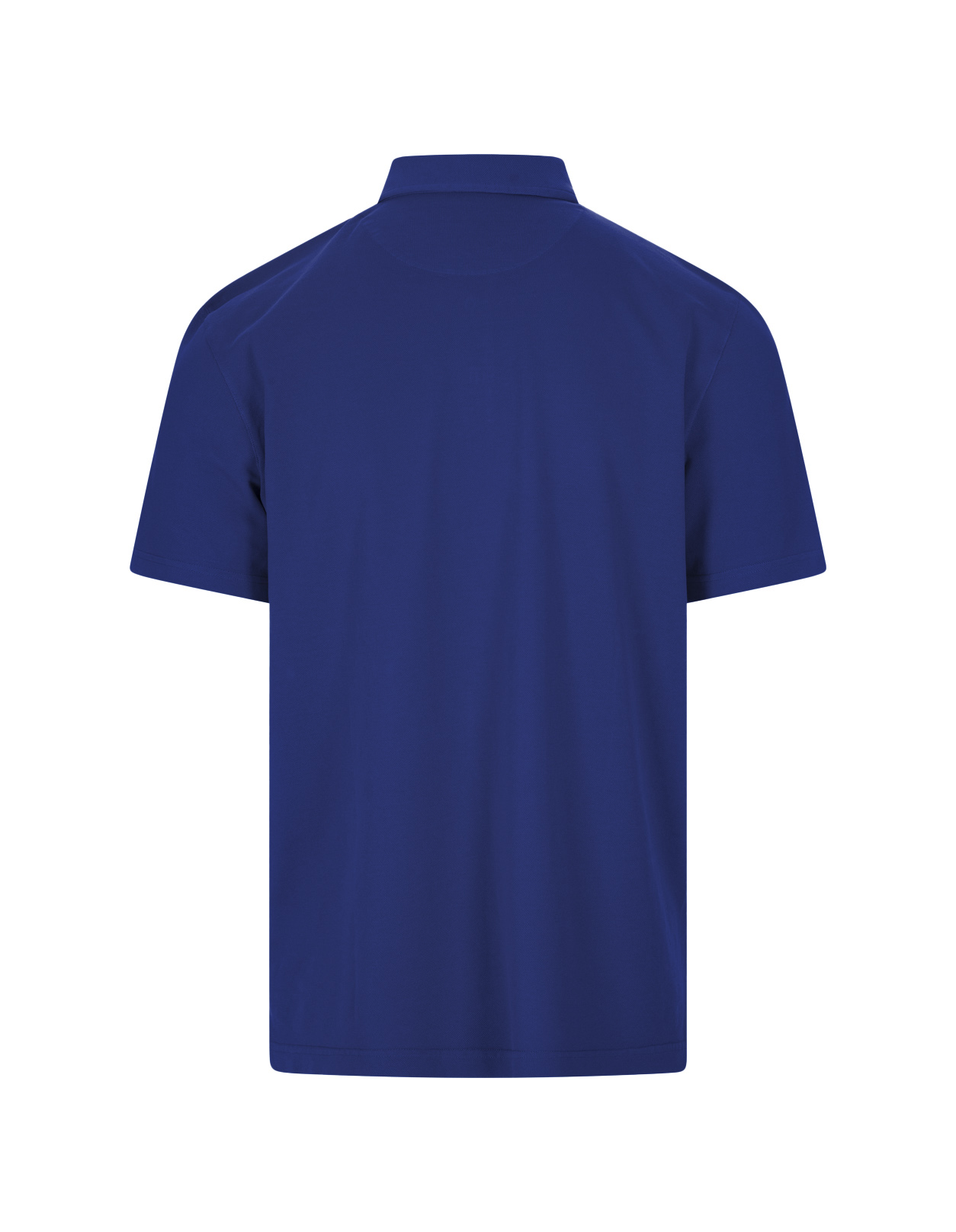 Royal Blue Cotton Pique Short-Sleeve Polo Shirt - FEDELI - Russocapri