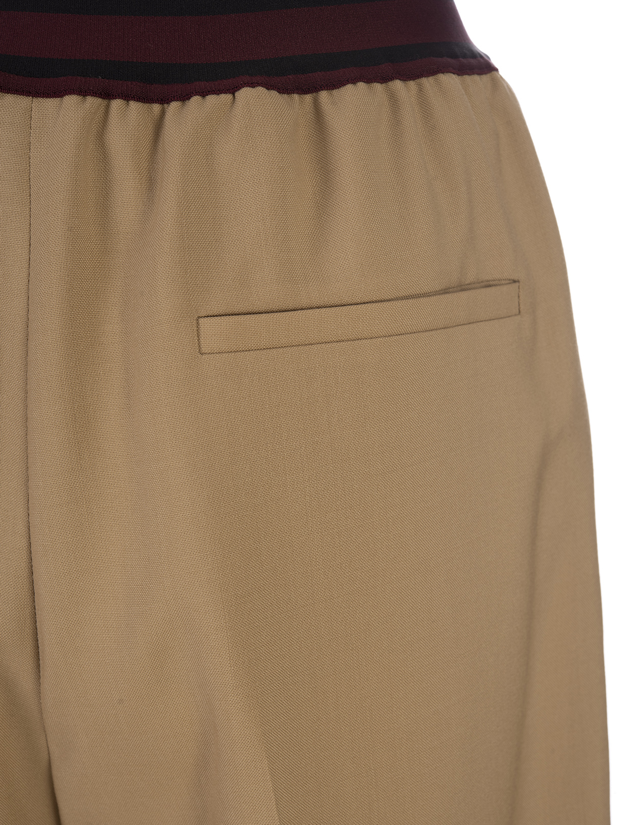 Beige Wool Flared Trousers With Logo Waistband - MARNI - Russocapri