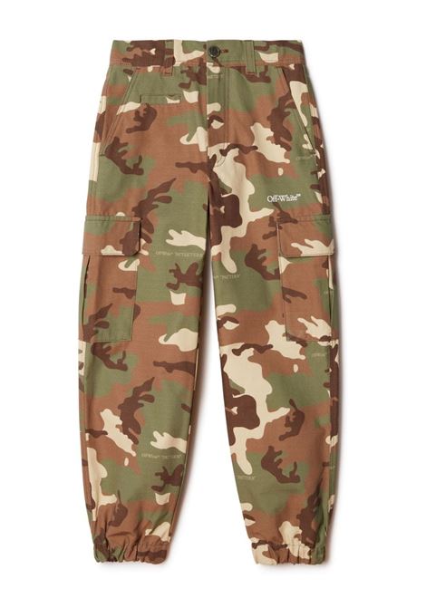 Pantaloni Cargo Camouflage Con Diagonali OFF-WHITE KIDS | OBCF004F23FAB0015601