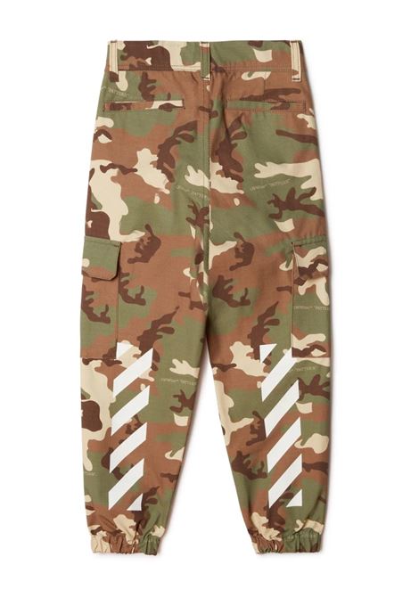 Pantaloni Cargo Camouflage Con Diagonali OFF-WHITE KIDS | OBCF004F23FAB0015601