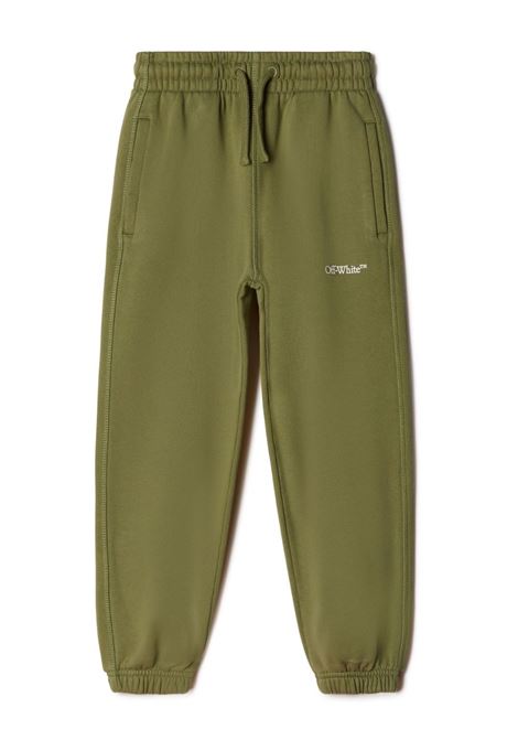 Military Green Joggers With Logo And Diagonals OFF-WHITE KIDS | OBCH001F23FLE0015601