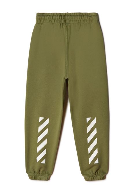 Military Green Joggers With Logo And Diagonals OFF-WHITE KIDS | OBCH001F23FLE0015601