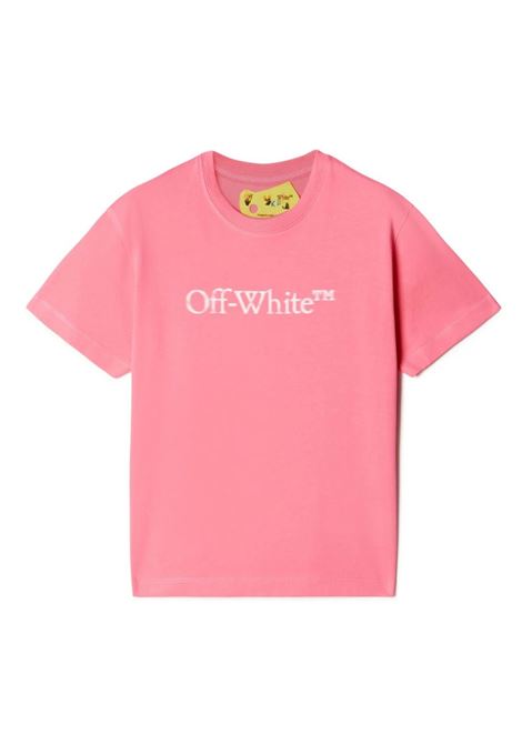 Pink T-Shirt With Front Logo OFF-WHITE KIDS | OGAA001F23JER0033201