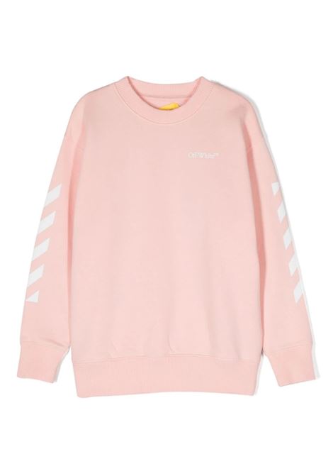 Light Pink Slim Sweatshirt With Arrow Motif And Diagonal OFF-WHITE KIDS | OGBA001F23FLE0013001