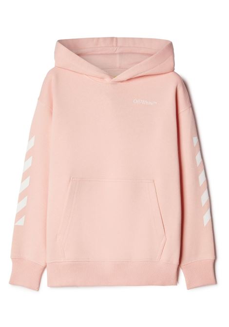 Light Pink Slim Hoodie With Arrow Motif And Diagonal OFF-WHITE KIDS | OGBB002F23FLE0013001
