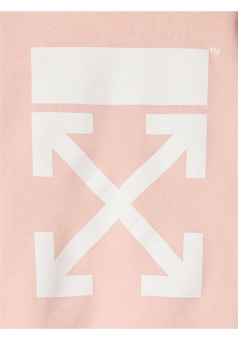 Light Pink Slim Hoodie With Arrow Motif And Diagonal OFF-WHITE KIDS | OGBB002F23FLE0013001