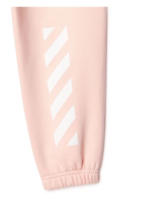 Light Pink Joggers With Logo And Diagonals OFF-WHITE KIDS | OGCH001F23FLE0013001