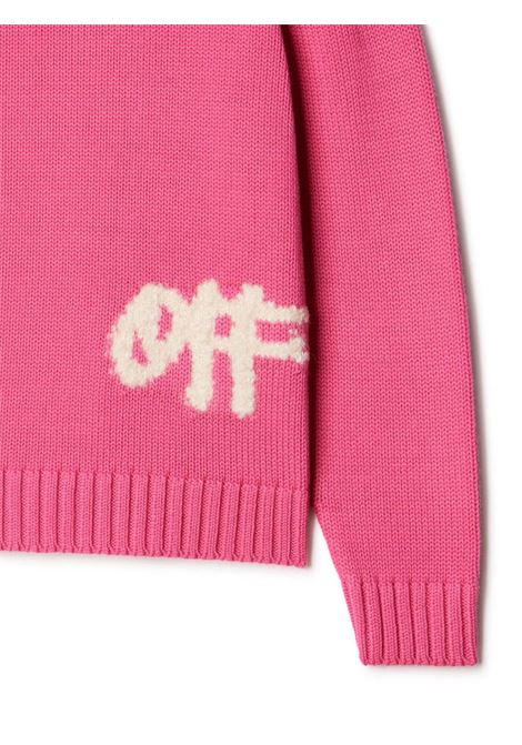 Pink Sweater With Logo OFF-WHITE KIDS | OGHE001F23KNI0033201