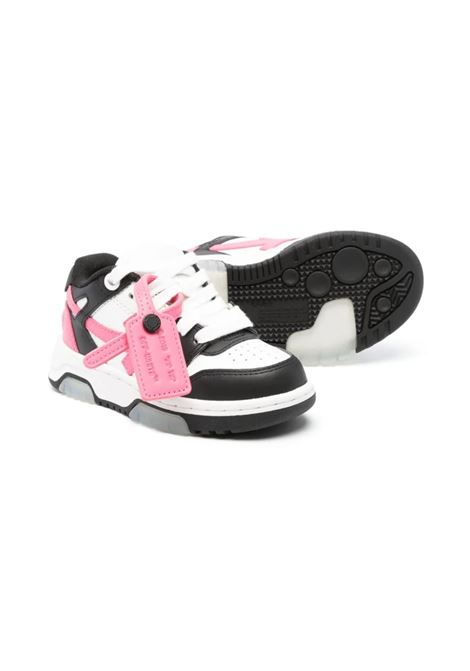 Out Of Office Sneakers In Black, White And Pink OFF-WHITE KIDS | OGIA007F23LEA0011032