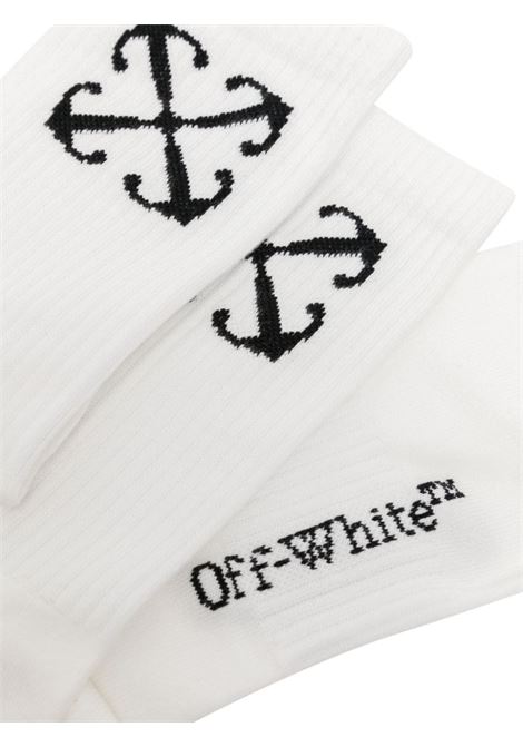 White Ribbed Socks With Arrows OFF-WHITE | OMRA080F23KNI0010410