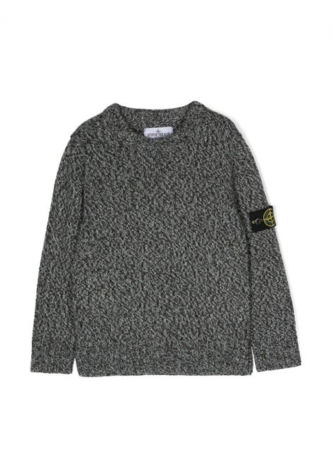 Logo patch wool-blend sweater in multicoloured - Stone Island