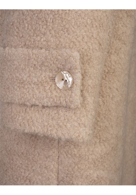 Beige Alpaca Blend Single-Breasted Long Coat AGNONA | TL0809-X-UZ016N19