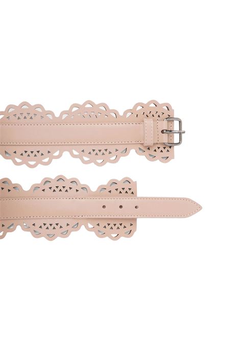 Sand Perforated Leather Belt ALAIA | AA1C271MC0A29124