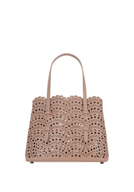 ALAIA Borsa Tote Mina 25 In Pelle Vienne a Onde Sabbia - ALAIA