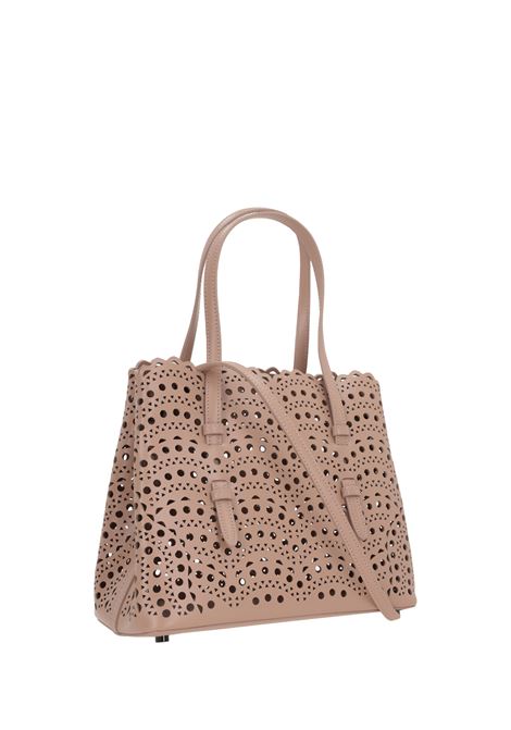 Mina 25 Tote Bag In Sand Wave Vienne Leather ALAIA | AA1S06725C0A44124