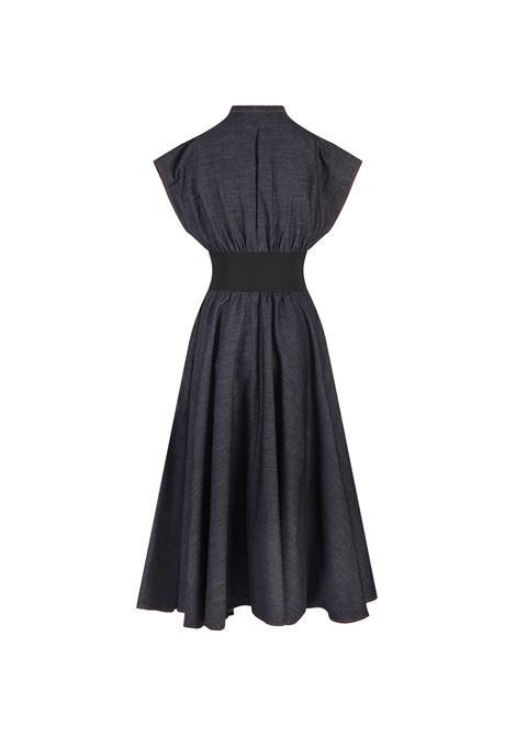 Blue Denim Midi Dress With Belt ALAIA | AA9R10146T664530