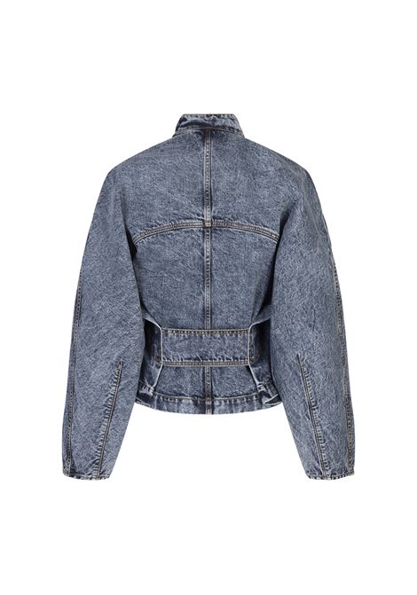 Giacca In Denim Blu Medio Con Zip ALAIA | AA9V03826T535524