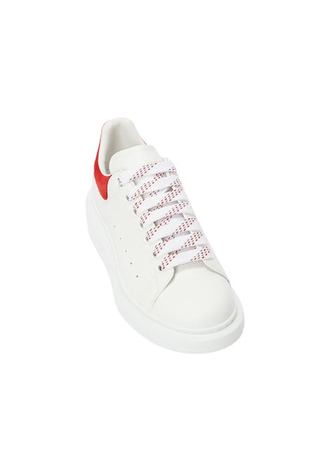 White Oversized Sneakers With Lust Red Suede Spoiler ALEXANDER MCQUEEN | 553680-WHGP79676