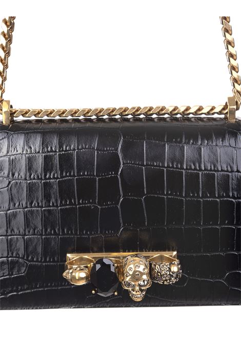 Black And Gold Jewelled Satchel Bag ALEXANDER MCQUEEN | 554128-1HB0T1001