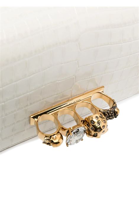 Dark Ivory And Gold Jewelled Satchel Bag ALEXANDER MCQUEEN | 554128-1HB0T9006
