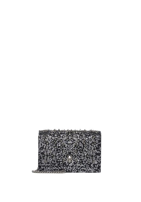 Black Small Skull Bag With Rhinestones and Studs ALEXANDER MCQUEEN | 613088-D78OM1000