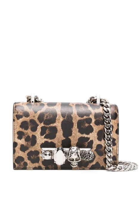 Mini Jewelled Satchel Bag With Leopard Print ALEXANDER MCQUEEN | 653134-1AATM8490