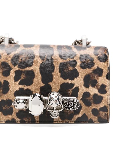 Borsa Mini Jewelled Satchel Con Stampa Leopardo ALEXANDER MCQUEEN | 653134-1AATM8490