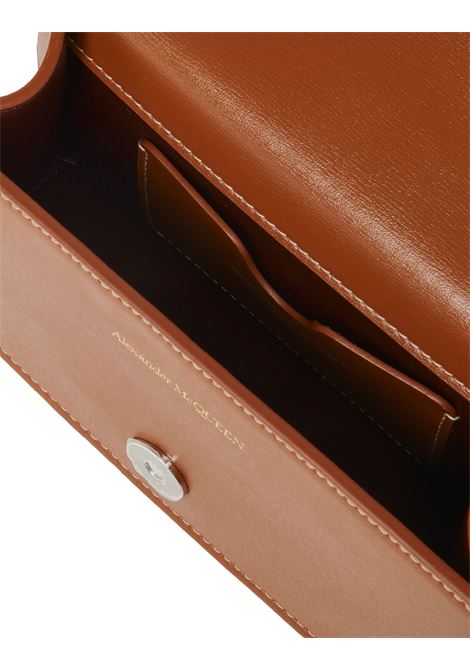 Mini Jewelled Satchel Bag in Caramel Brown ALEXANDER MCQUEEN | 653134-DYTD12417