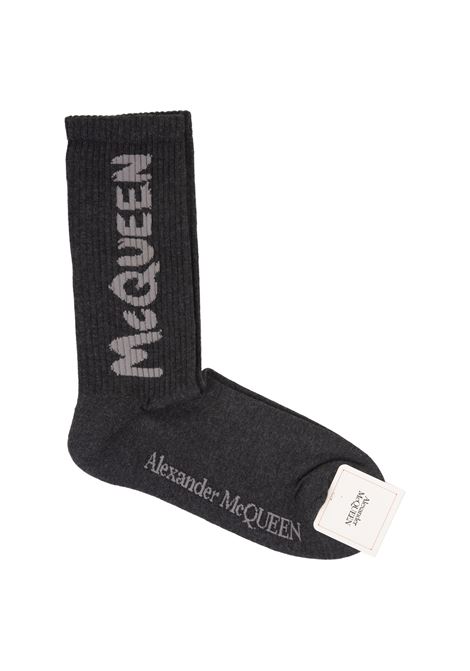 Calzini McQueen Graffiti Grigio Carbone ALEXANDER MCQUEEN | 660273-4D33Q1062