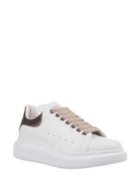 White And Metallic Pink Oversized Sneakers ALEXANDER MCQUEEN | 718139-WIFTC8782