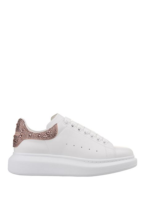 Oversized Sneakers in White/Cherry Blossom Pink ALEXANDER MCQUEEN | 718243-WIEEI8793