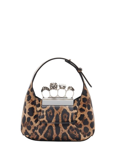 The Jewelled Hobo Mini Bag in LeopardBlack ALEXANDER MCQUEEN | 731136-1LYEN8490