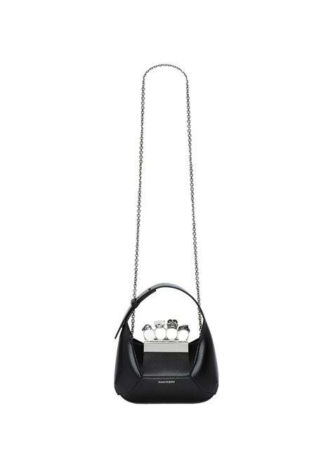 The Jewelled Hobo Mini Bag In Black And Silver ALEXANDER MCQUEEN | 731136-DYTAB1000