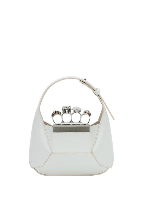 The Jewelled Hobo Mini Bag In Ivory And Silver ALEXANDER MCQUEEN | 731136-DYTAB9210