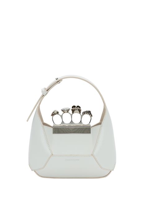 The Jewelled Hobo Mini Bag In Ivory And Silver ALEXANDER MCQUEEN | 731136-DYTAB9210