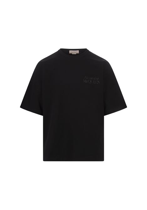 Oversized Logo T-Shirt In Black ALEXANDER MCQUEEN | 759390-QTABR0548