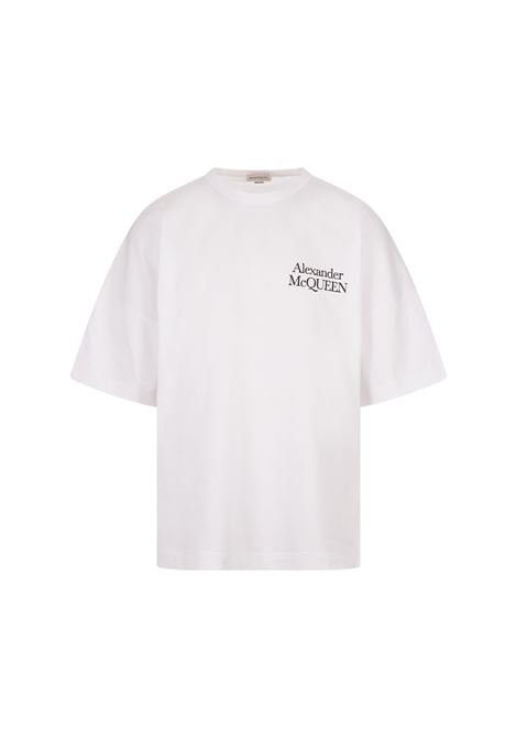 Oversized Logo T-Shirt In White ALEXANDER MCQUEEN | 759390-QTABR0909