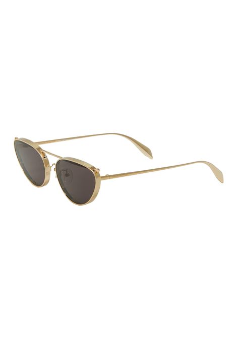 Front Piercing Cat-Eye Sunglasses in Light Gold/Smoke ALEXANDER MCQUEEN | 769169-I33308672