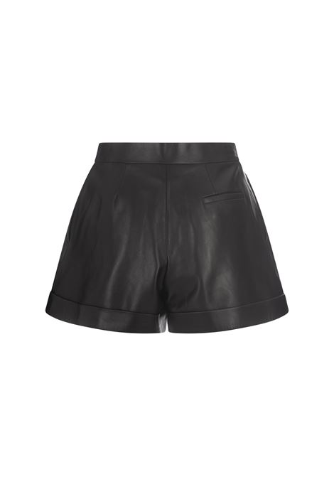 High Waist Leather Shorts in Black ALEXANDER MCQUEEN | 770562-Q5AL11000