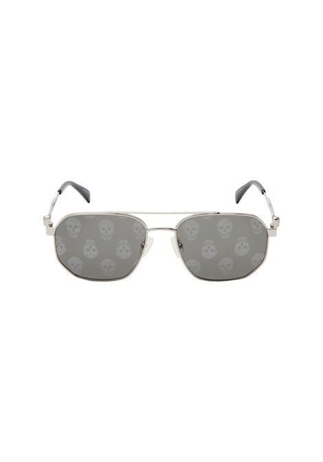 Caravan Floating Skull Sunglasses In Silver Metal ALEXANDER MCQUEEN | 781950-I33101030