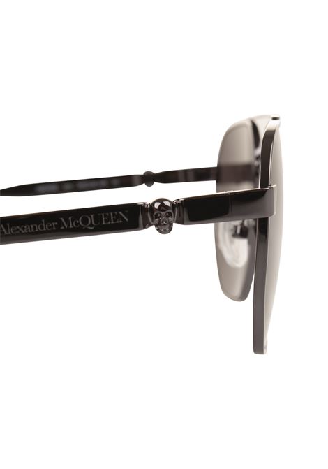 Caravan Floating Skull Sunglasses In Ruthenium Metal ALEXANDER MCQUEEN | 781950-I33301175
