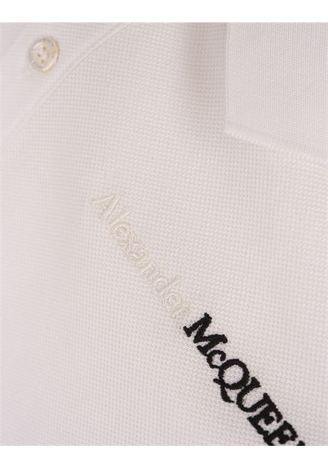 White Polo Shirt With Two-Tone Logo Embroidery ALEXANDER MCQUEEN | 781998-QXAAK0965