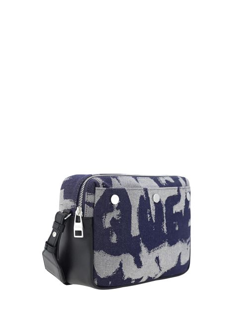 Indigo Graffiti McQueen Denim Shoulder Bag ALEXANDER MCQUEEN | 791772-1AAS24097