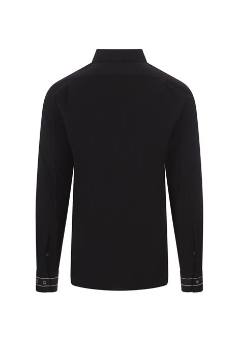 Black Shirt With Logo Tape On Wrists ALEXANDER MCQUEEN | 792109-QNAAB1000