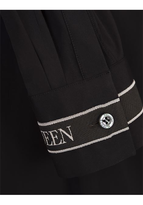 Black Shirt With Logo Tape On Wrists ALEXANDER MCQUEEN | 792109-QNAAB1000