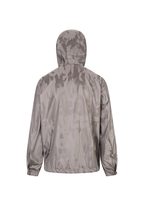 McQueen Graffiti Hooded Jacket in Silver ALEXANDER MCQUEEN | 794263-QRAA91278