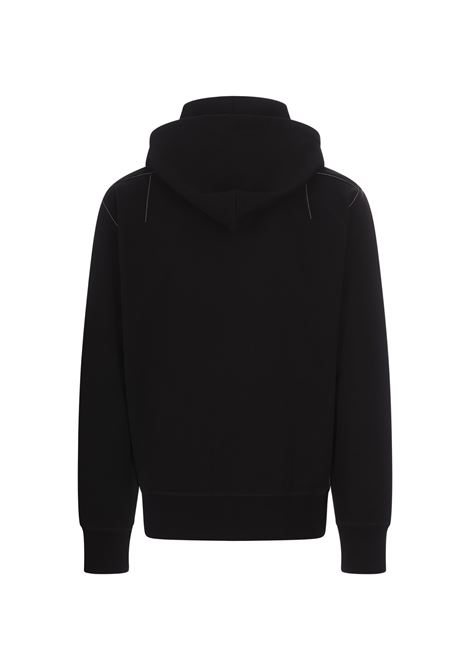 Contrast Stitch Zip-Up Hoodie In Black ALEXANDER MCQUEEN | 794453-QXAAC1000