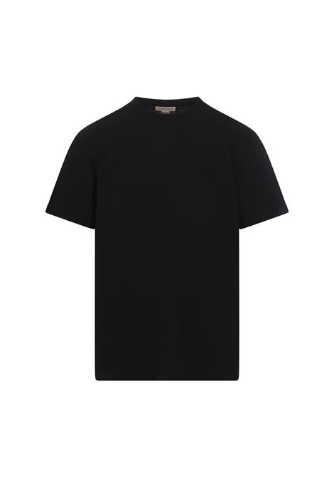 T-Shirt Nera Con Nastro Logato Sulle Maniche ALEXANDER MCQUEEN | 794636-QXAAN0548