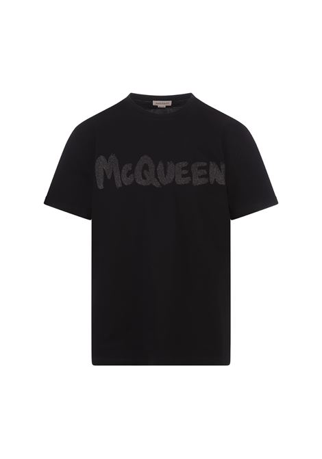 McQueen Graffiti T-Shirt In Black/Grey ALEXANDER MCQUEEN | 794673-QTABT0570